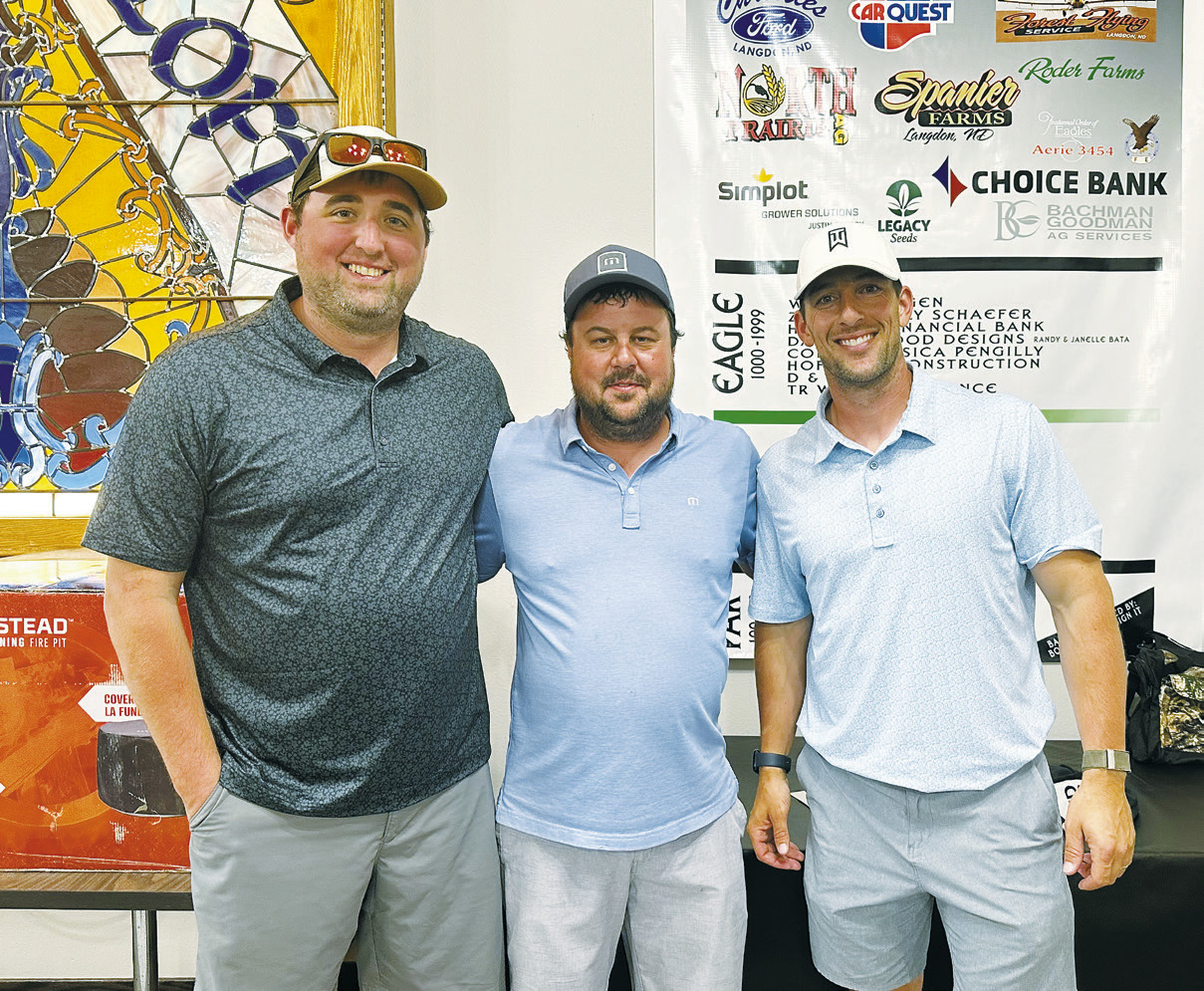(L-R) Justin Overby, Brandon Downs (Club President), Zack Schaefer. 2024 Tournament Champions.