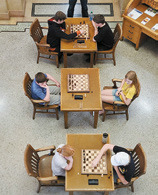 An overhead view of the tournament.