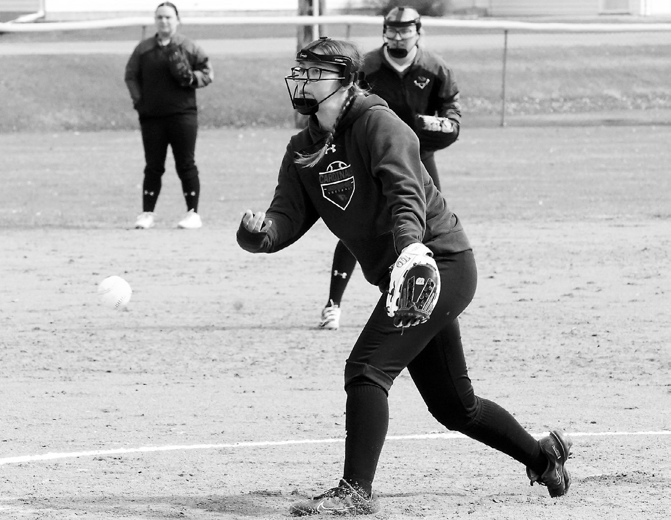 The Cardinals defeated Northern Lights 14-0 on April 30 in Munich. Nadia Lewis recorded three strikeouts and four walks. Photo by Larry Stokke