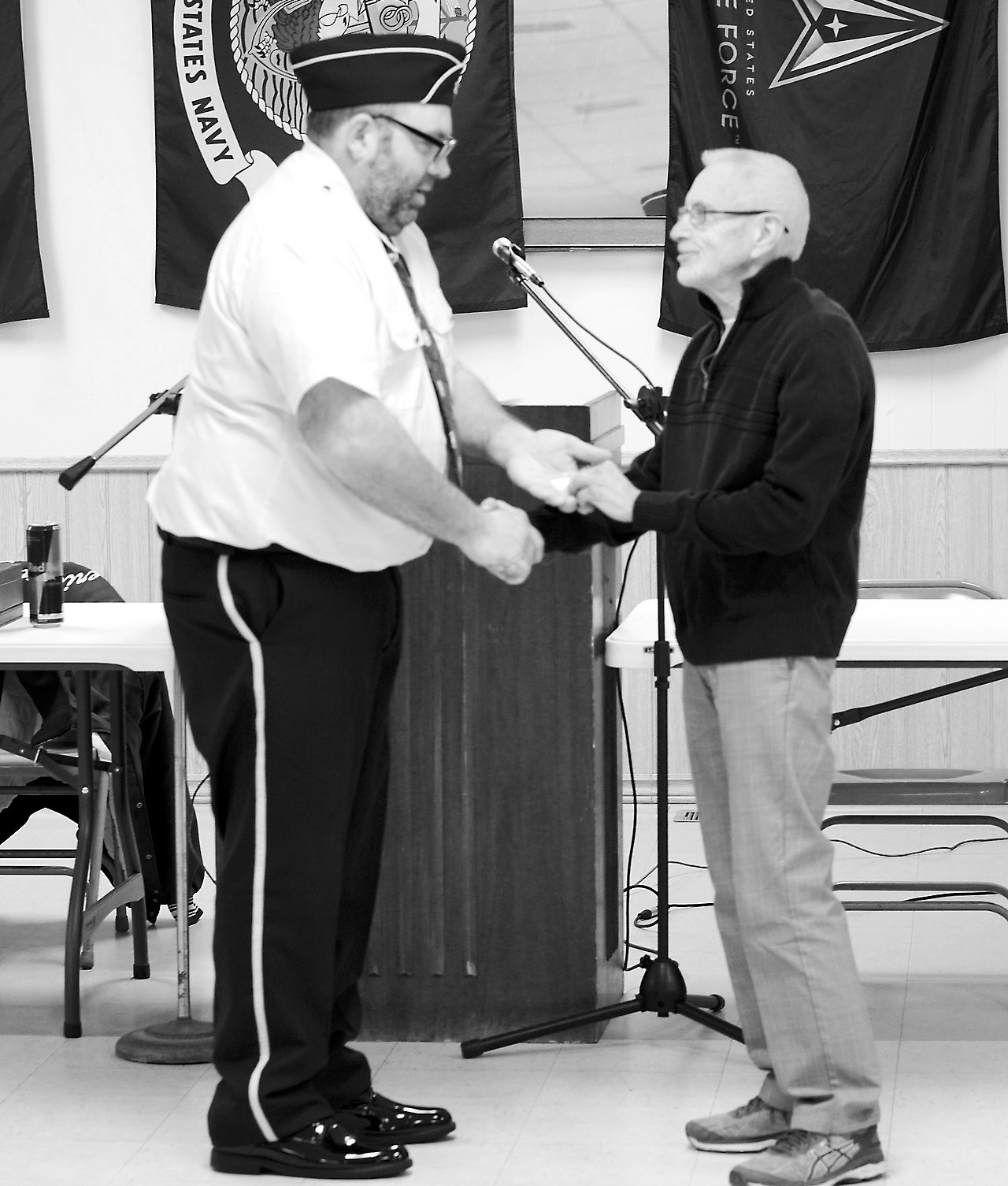 Bob Tapson was recognized with a 50 year pin for his service. Photo by Larry Stokke.