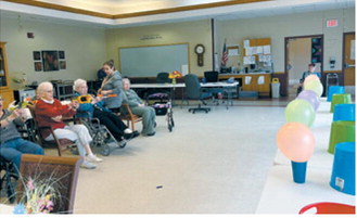 Maple Manor residents enjoyed target practice using balloons and Nerf guns, leading to plenty of laughs — and a few surprises — when balloons unexpectedly popped. Submitted photo