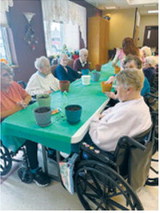 Maple Manor residents planted flower seeds in celebration of Earth Day and are eagerly awaiting the blooms of spring. Submitted photo