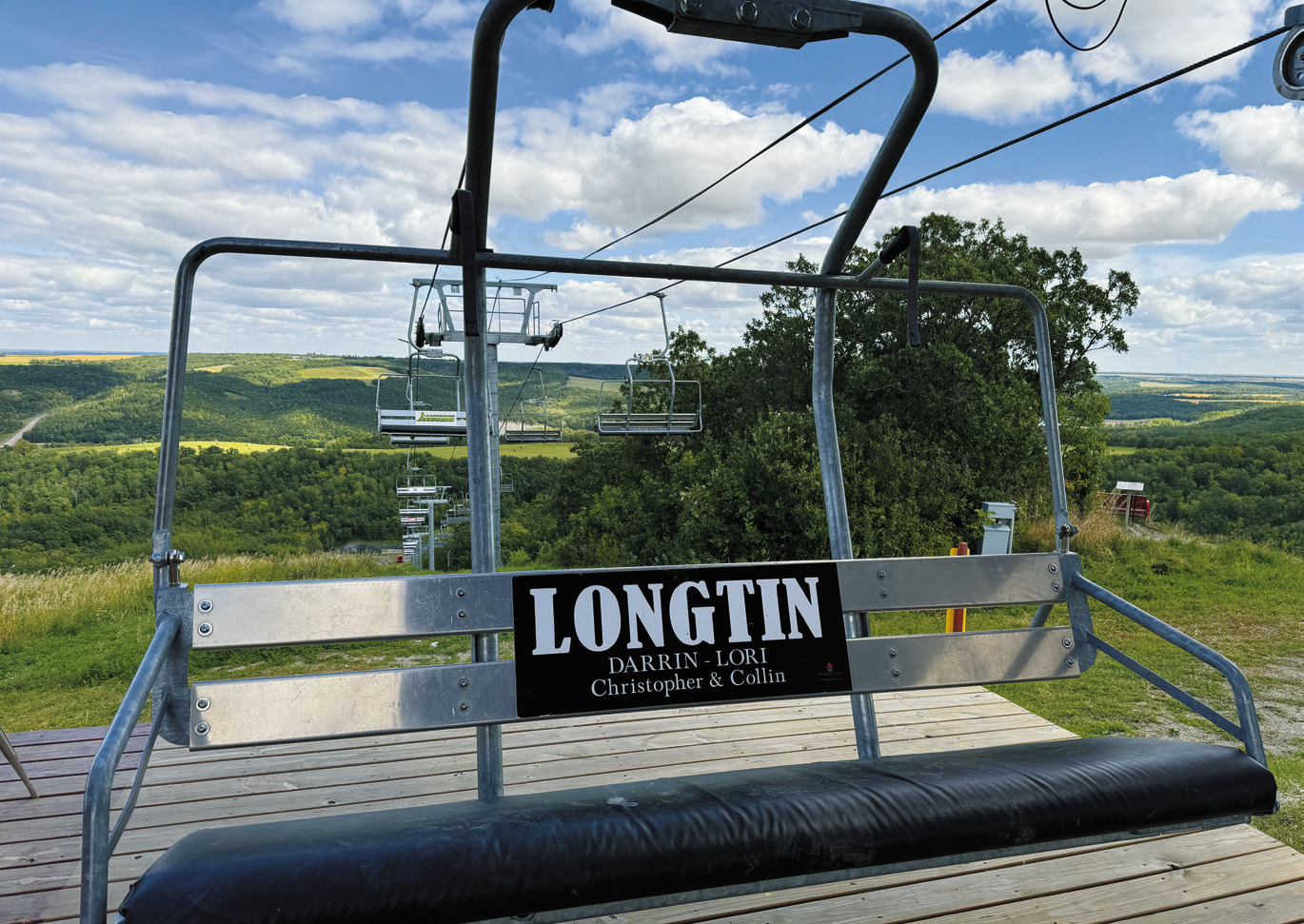A sponsored chairlift at Frost Fire Park.