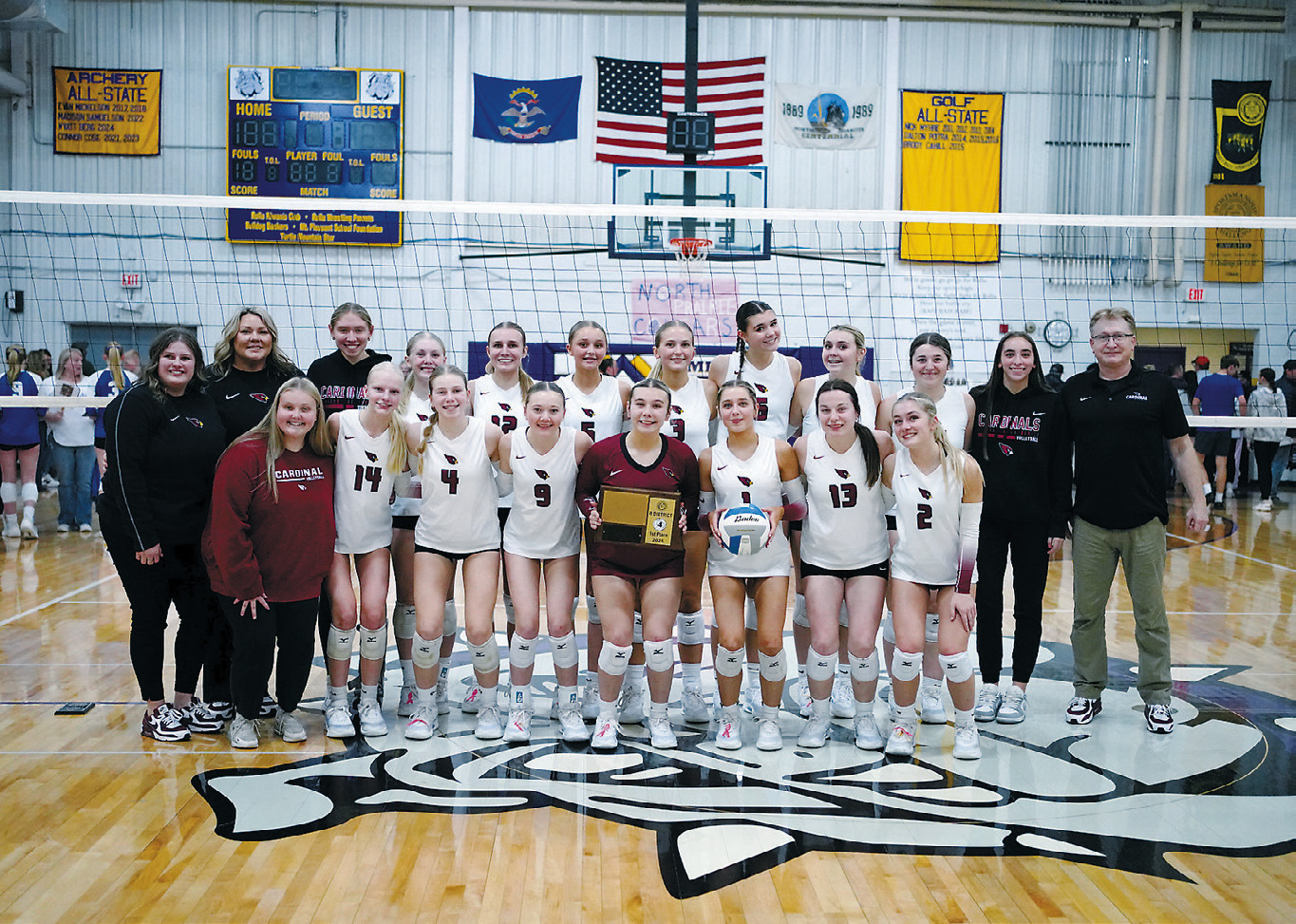 The Lady Cardinals - District 4 Champions. Photo by Larry Stokke.