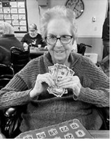 Darlene Belanus shows off her winnings from Bingo Bonanza. Submitted photo.