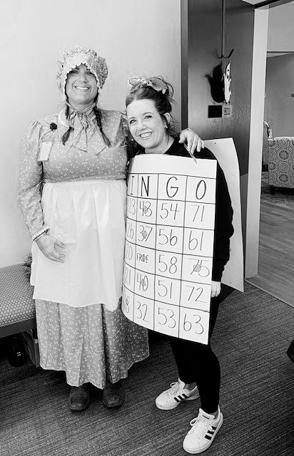 Kelsey and Heather dressed up for last year.