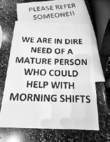 Another photo taken near Indianapolis, A sign seen in a Devils Lake eatery last week. Indiana, at a local coffee spot.