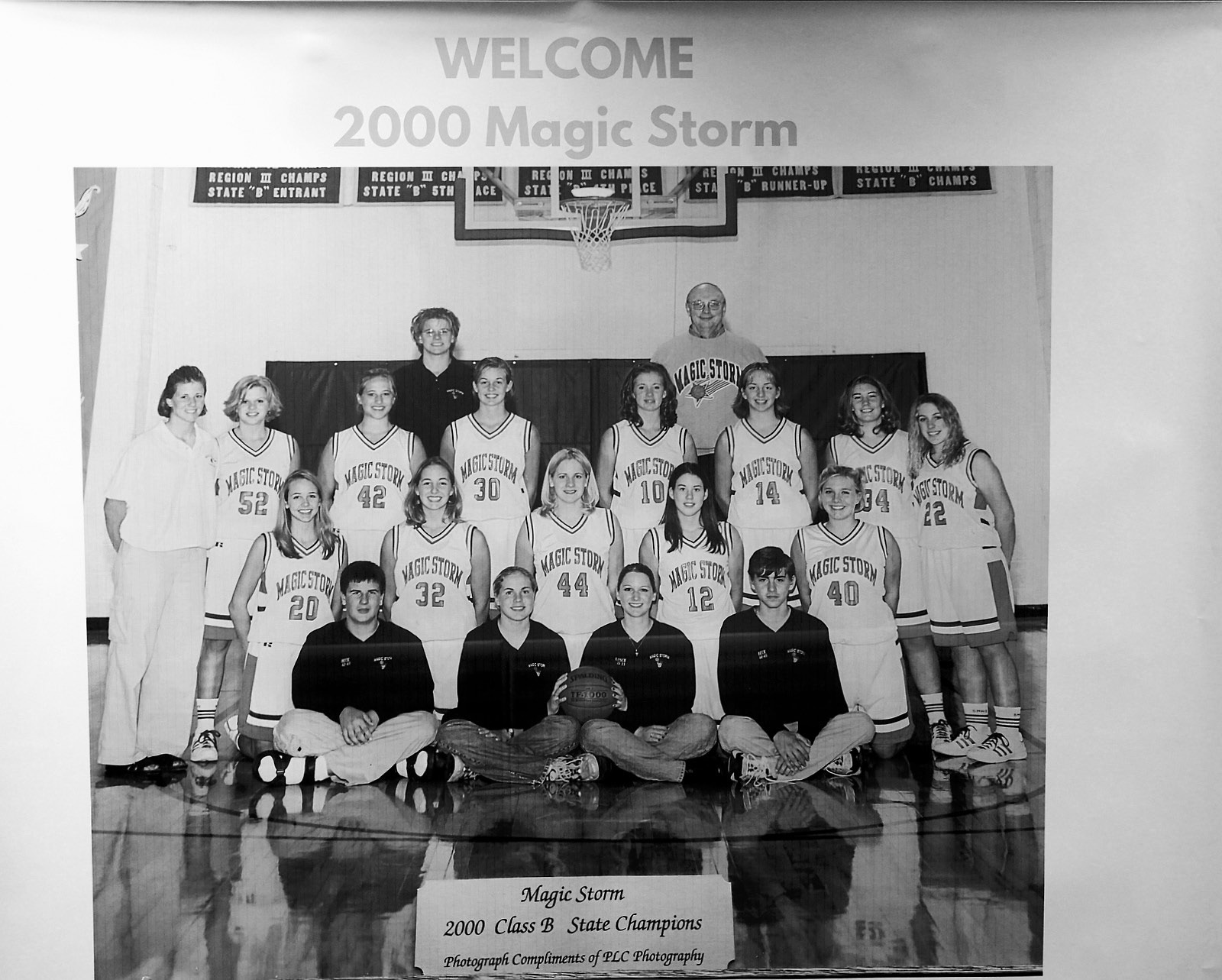 This photo shows the 2000 Class B State Champions, the Starkweather-Munich Magic Storm.
