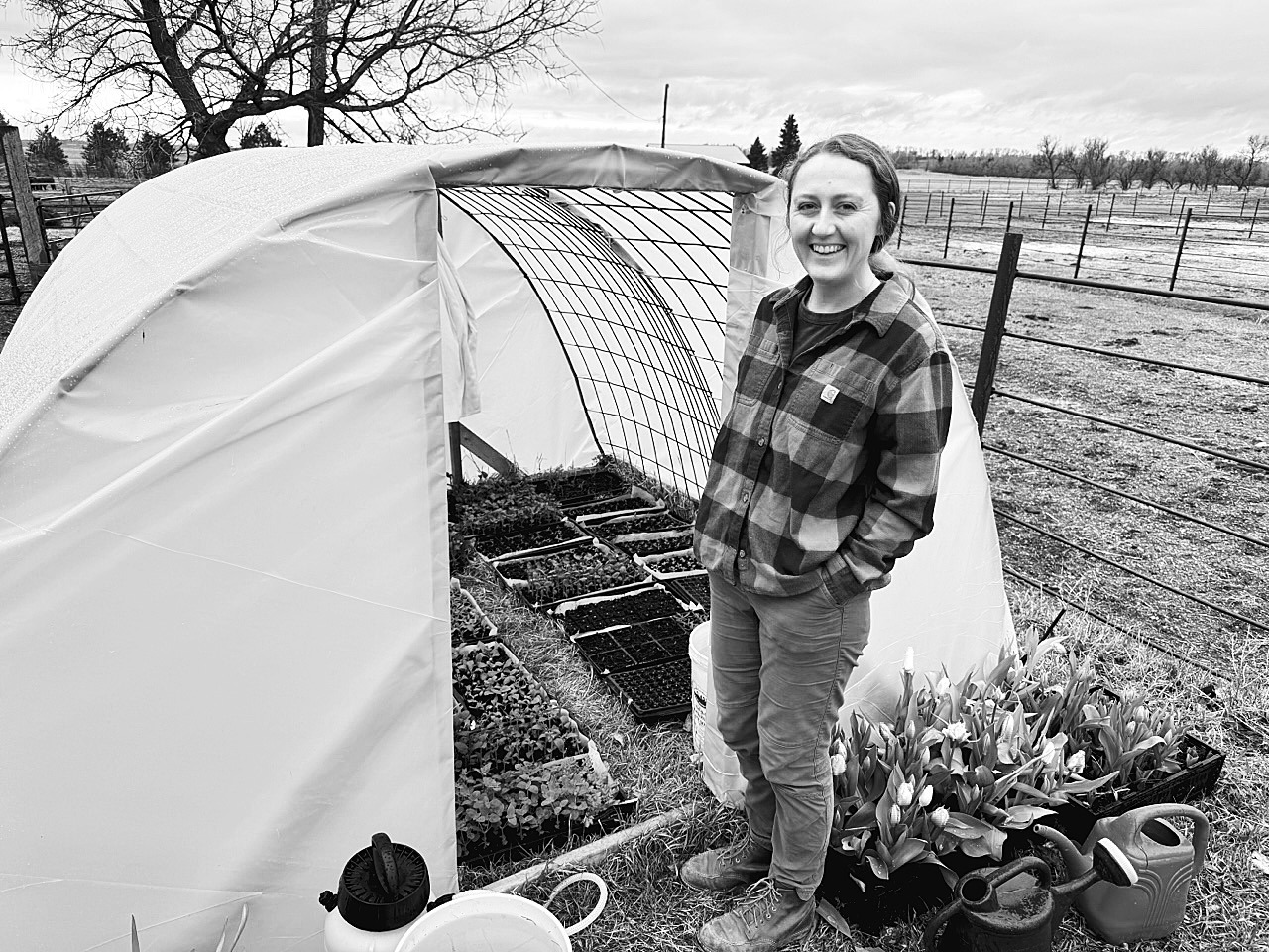 After recently returning to the family farm, Joanna Larson of Sheyenne aims to supply fresh-cut flowers and produce to regional florists and the local farmers market and help regenerate the local food system. While most of the flowers and produce remains indoors out of frost fears, some hardier plants are getting a head start outside.