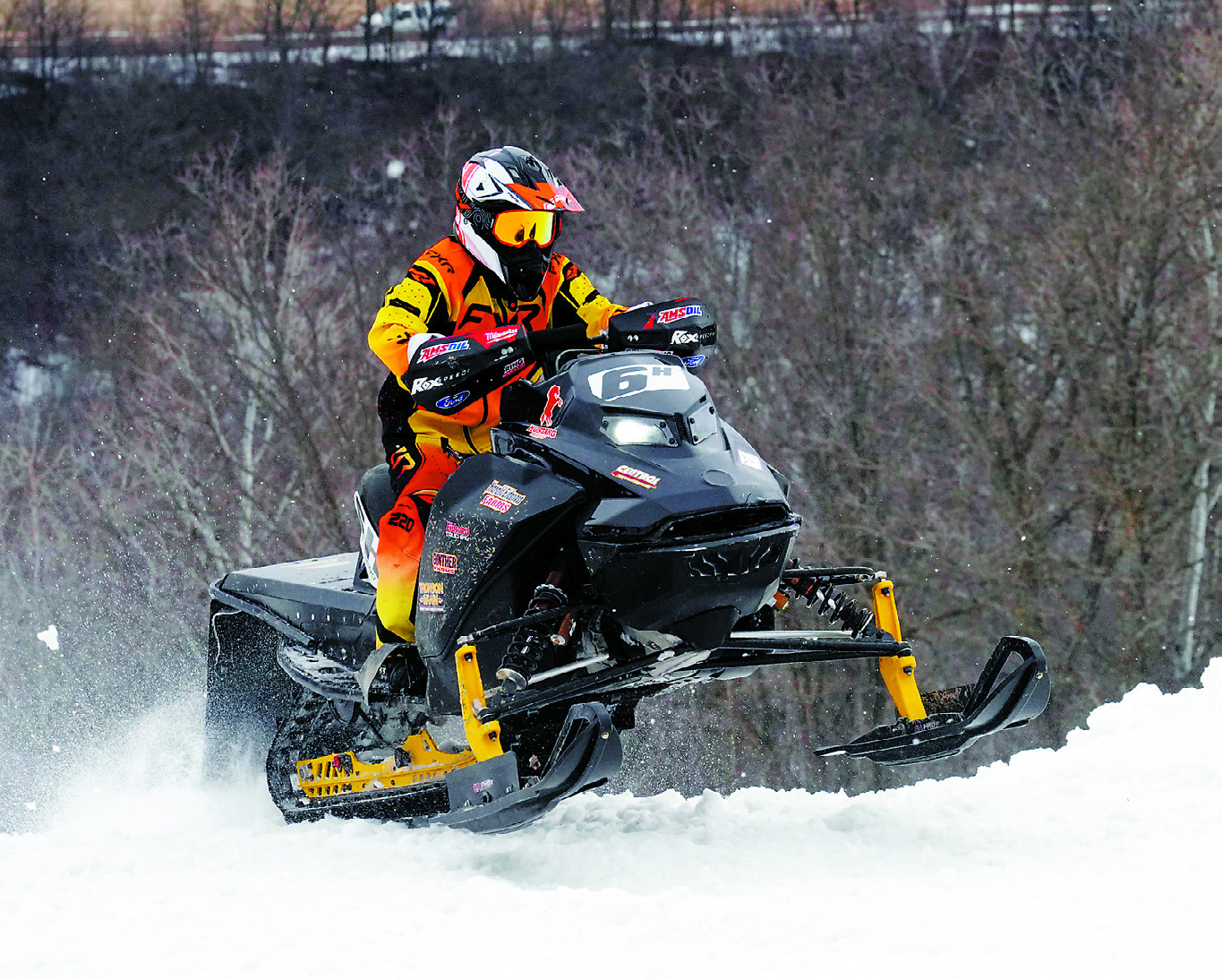 Owen Eidsness makes his way around the course at Frost Fire March 22nd. Photo by Larry Stokke