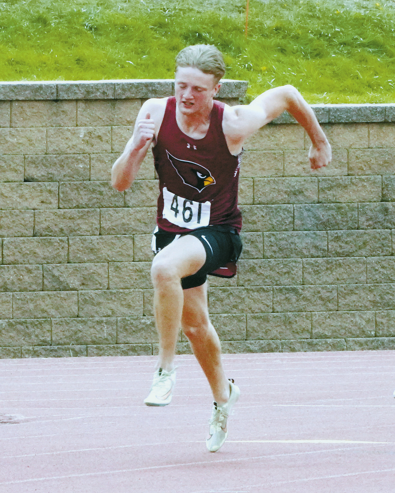 Cody Amble had a personal best time of 22.74 seconds, landing him in fifth place in the 200 meter run at the state meet. Photo by Larry Stokke.
