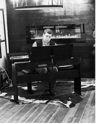 Lane Lindseth shows off his musical talent. He performed at Sip Happens and the Langdon Eagles Club last week. Submitted photo