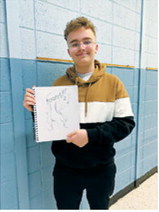 Tristan Thompson, an eighth grade student at St. Alphonsus School and son of Kelly and Lisa Thompson, was recognized as the Northern Lights Arts Council’s May Art Student of the Month.