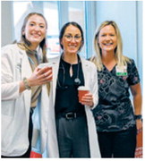 Hospital staff gather during a staff appreciation event at Pembina County Memorial Hospital. The Rapid Relief Team partnered with local volunteers to provide refreshments and recognize healthcare workers during National Nurses Week. Submitted photo