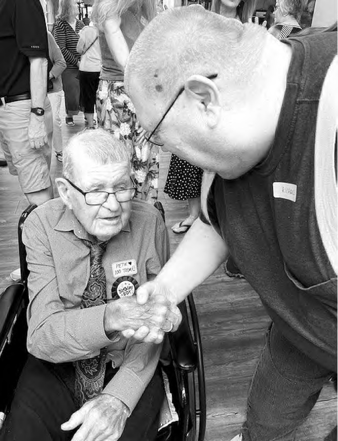 Richard (right) with Pete (left); the birthday boy, Pete Verville, celebrated triple digits this week at PNC!
