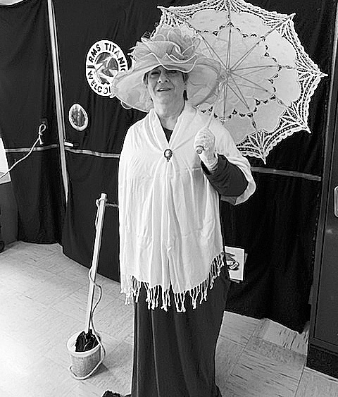 Mrs. Lisa Meyers played the part of Mrs. Margaret Brown (the unsinkable Molly Brown), a person who survived the sinking of the Titanic.