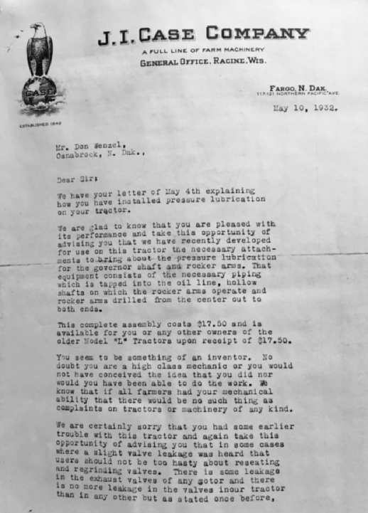 Letter from the Editor The first tractor in Cav. Co. with rubber tires