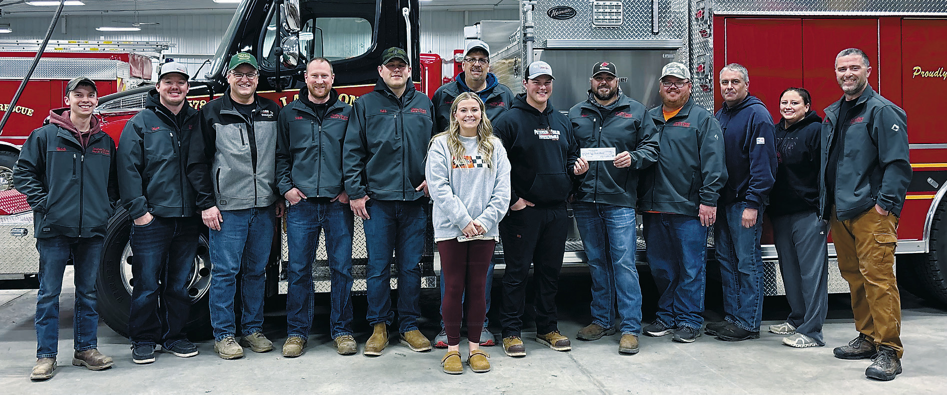 The Langdon search and rescue team with their donation from the Peterson Coulee Hare Scramble