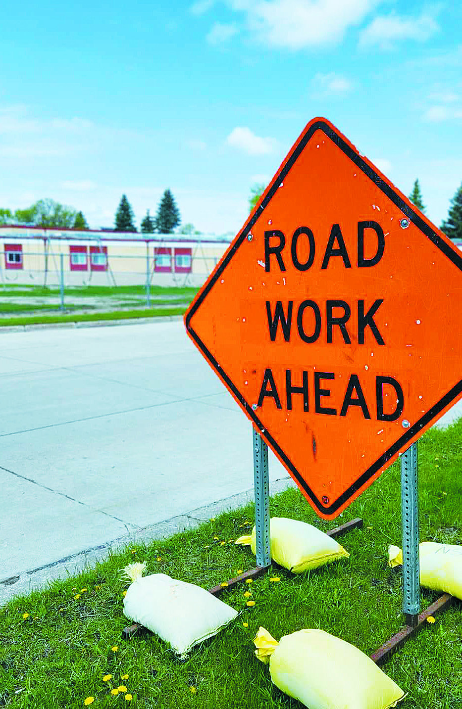 Road repairs will be concentrated around the school and pool this summer. Photo by Hilary Nowatzki.