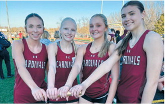 The same four girls also state qualified the 4x400 relay at the end of the meet with a time of 4:15.79. Submitted photo