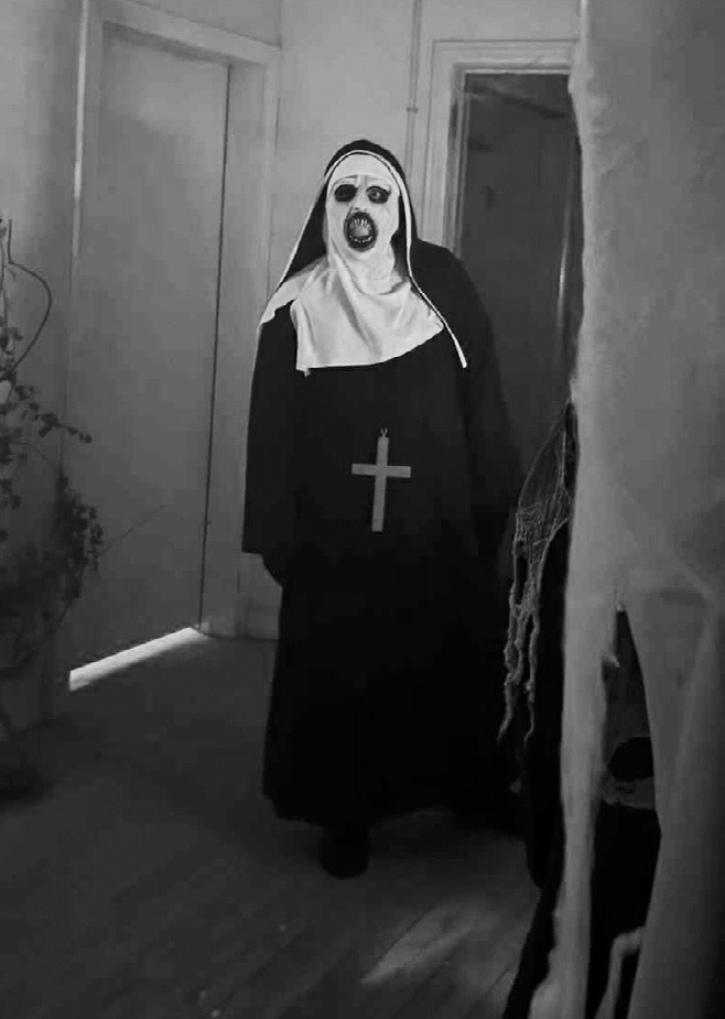 Brittanie Mostad dressed as a frightening nun. Photo courtesy of Sam Beck.