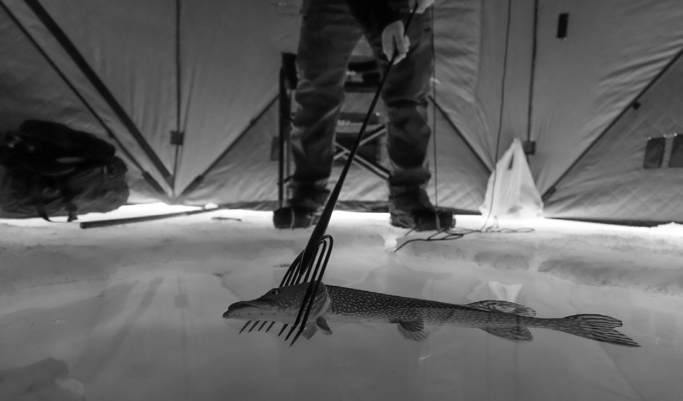 The number of registered spearers in North Dakota is much smaller compared to the crowds who flock to summer fishing. Photo by Ashley Peterson/NDGF