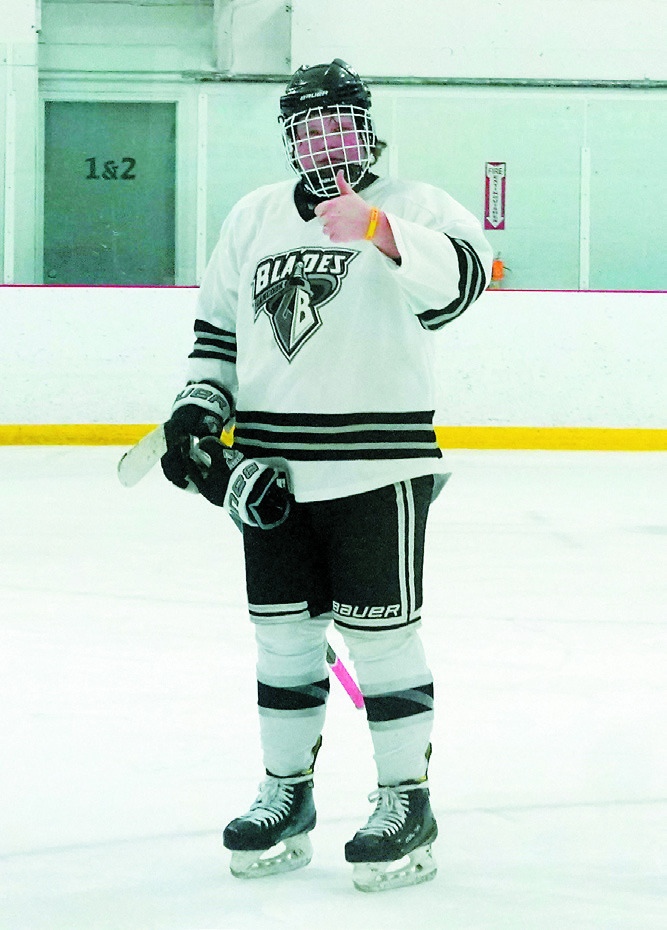 Karter Lein with a thumbs up and a positive attitude! Photo by Larry Stokke.