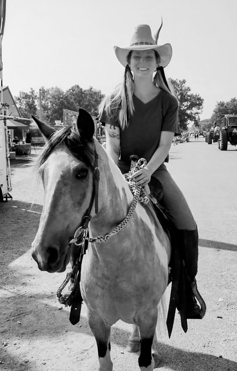 Riding in the parade with Sassafras.