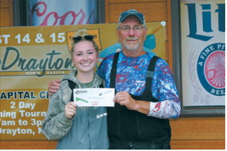 Charli Flesch and Jim Flesch finished second with a two-day total of 74.47 pounds. Photo courtesy of Drayton Community Chamber of Commerce