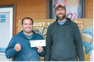 Logan Wysoki and Pat Ward placed third with a two-day total of 71.71 pounds. Photo courtesy of Drayton Community Chamber of Commerce
