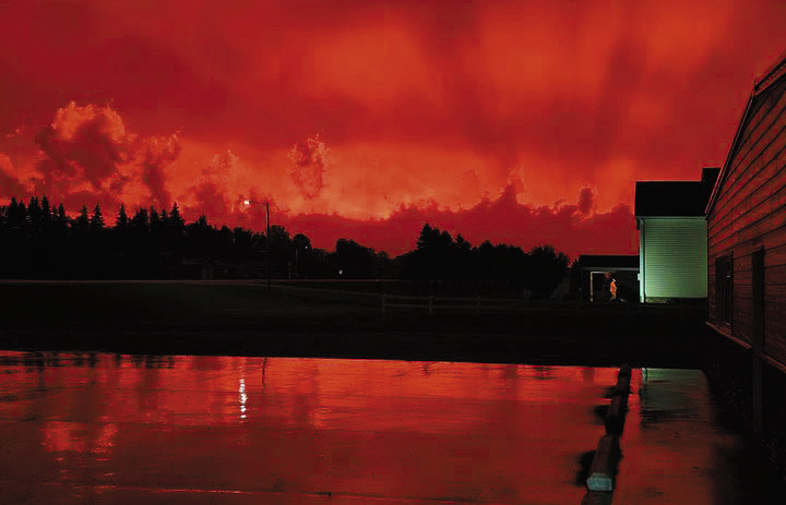 Photo by Ryan Wagner, taken outside of the Langdon Building Center on Monday morning.