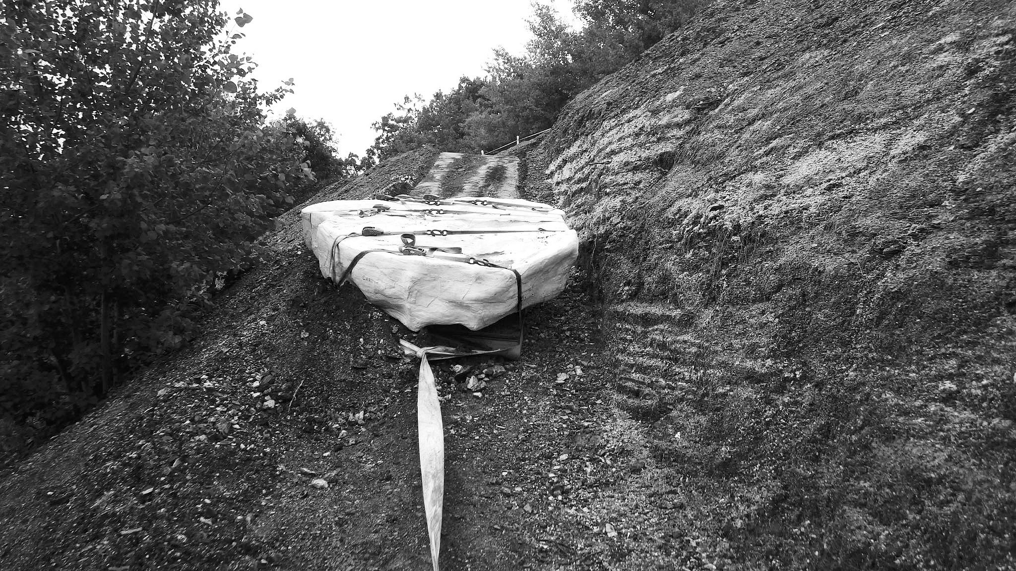After four years of hard work, Jimmothy the Ichthyodectes has finally been extracted from the hillside. Photo courtesy of N.D. Geological Survey.