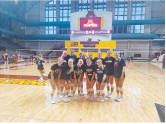 The Cardinals volleyball team poses at the University of Minnesota during a three-day team camp in Minneapolis. Submitted photo