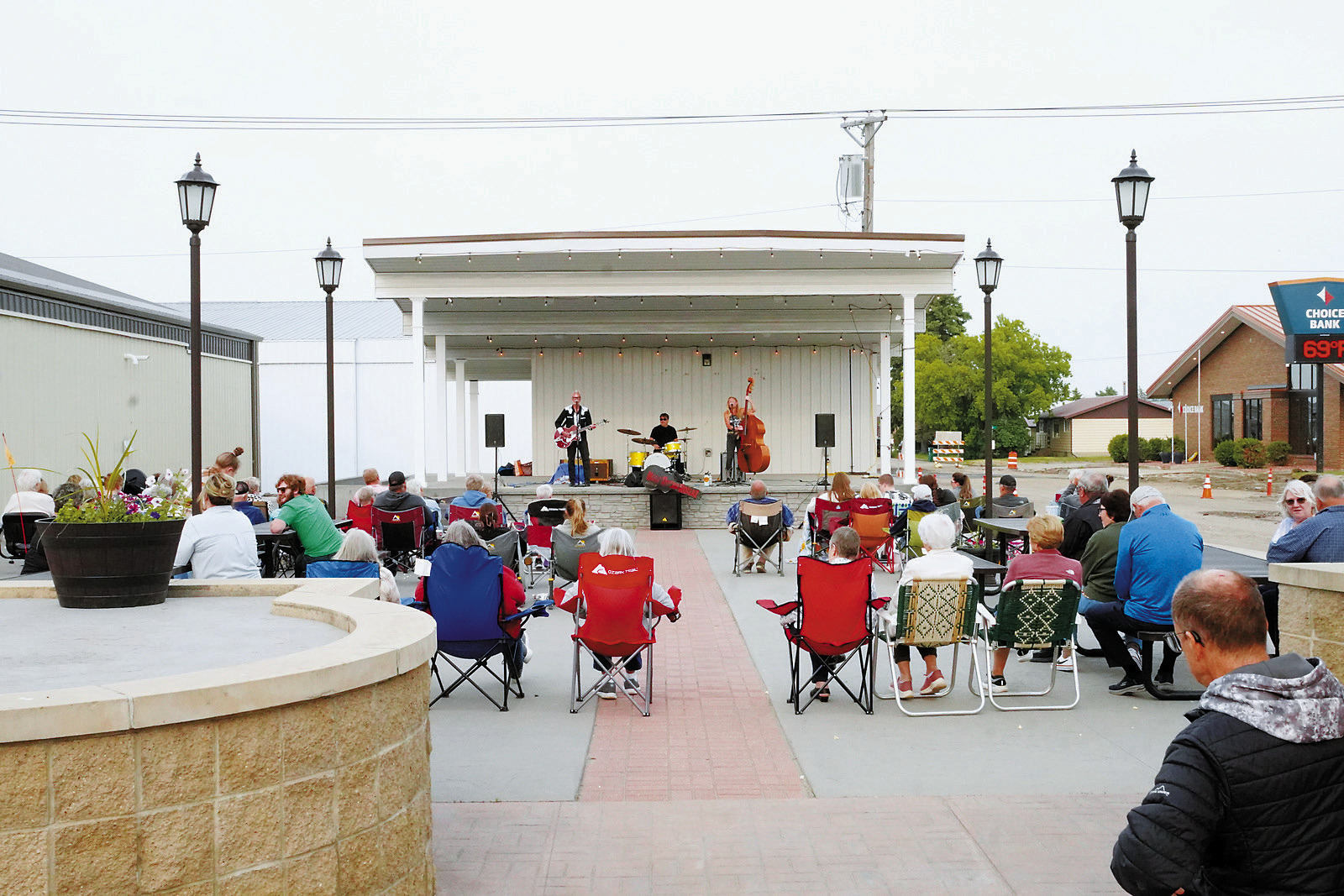The Holy Rocka Rollaz performing 1950s rock 'n roll music last week at Boyd Block. Photo by Larry Stokke.