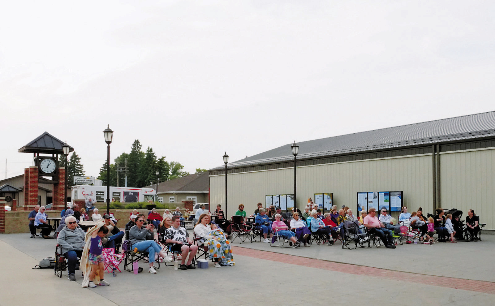 The crowd gathered to watch the last show of the Northern Lights Arts Council's Summer Concert Series. Photo by Larry Stokke.