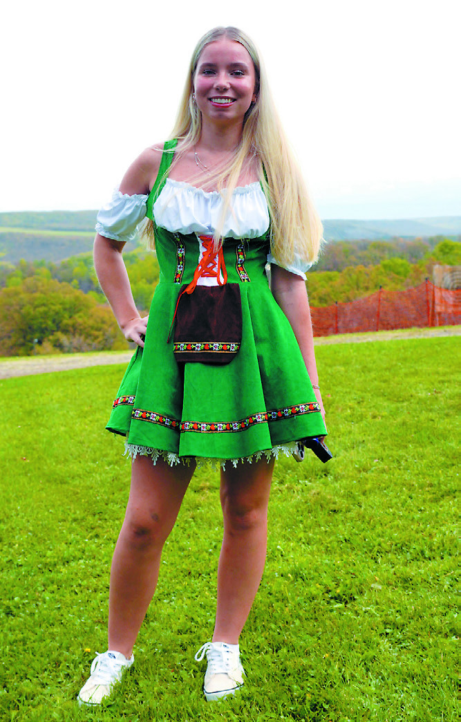 McKenzie Regner sporting her dirndl at Oktoberfest. Photo by Larry Stokke.