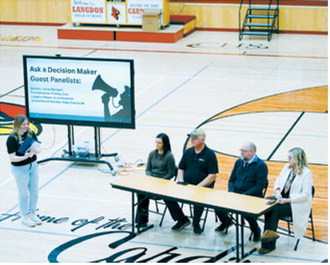 Abby Borchardt, Langdon Area School Board; Stanley Dick, Cavalier County Commission; Jerry Nowatzki, Langdon Mayor; and Janne Myrdahl, North Dakota Senate. Photos by Larry Stokke