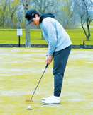 North Border Eagle Grant Cosley qualified for state once in Cavalier on May 9, and again in Lakota with a round of 73. Photo by Larry Stokke.