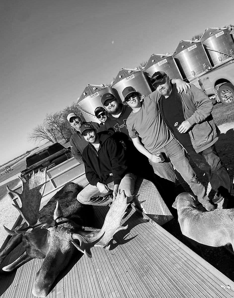 Pictured (L-R) Lynn Samuelson, Mitchell Wirth, Brady Samuelson, Derek Roder, Alex Reslock, and Kevin Samuelson. Submitted photo. weighed out. Congrats to Mitchell and his hunting party on a hunting story that will indeed last a lifetime.