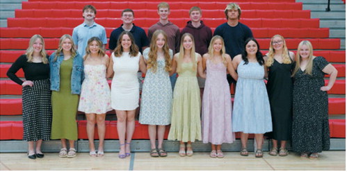 Back row from left: Keaton Ullyott, Brayden Harris, Tyson Gemmill, Levi Swanson and Theo Romfo. Front row from left: Kiera Lien, Emma Hetler, Raeleigh Ratzlaff, Madilyn Crump, Sophia Nuelle, McKenzie Regner, Nora Lorenz, Kenadee Cluchie, Graci Witzel and Haven Radway. Not pictured were Thomas Blackburn and Chloe Ottem.