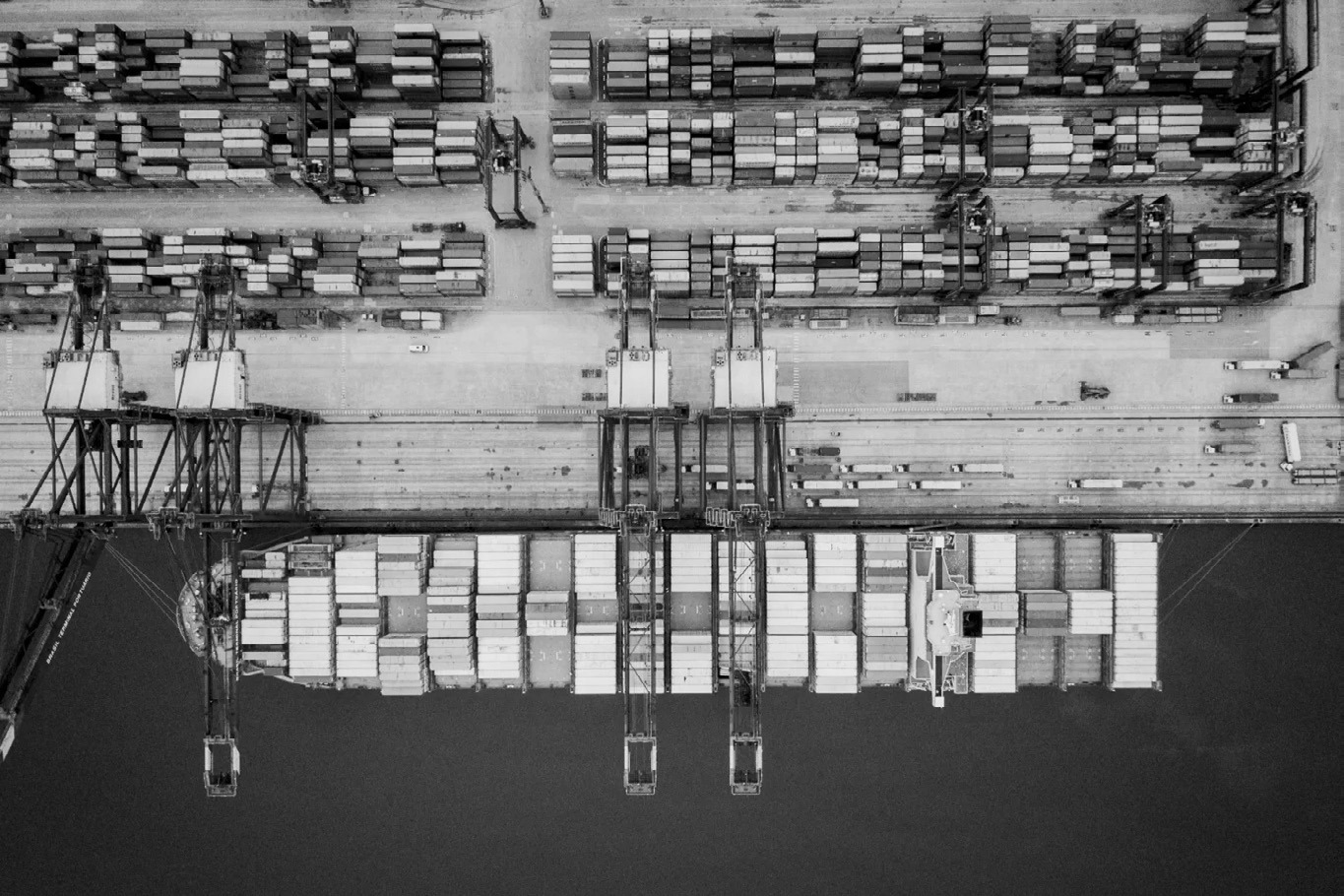 A ship docked at the Port of Santos, which services nearly a quarter of Brazil’s soybean exports. photo provided, Santos Port Authority.