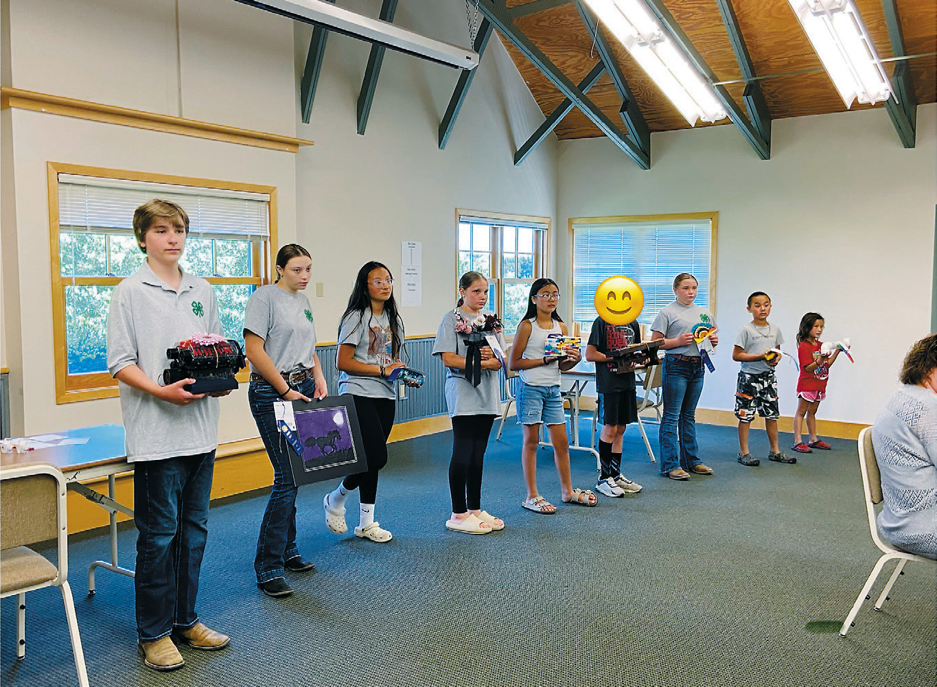 Cavalier County 4-H members pose with the projects and awards they received during 4-H Achievement Day on June 16 at the Langdon Research Extension Center.
