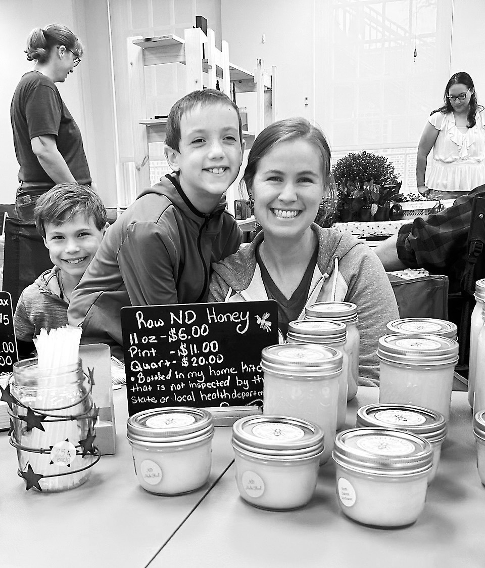 Seppi Honey offering her North Dakota raw honey at a recent pop-up market event.