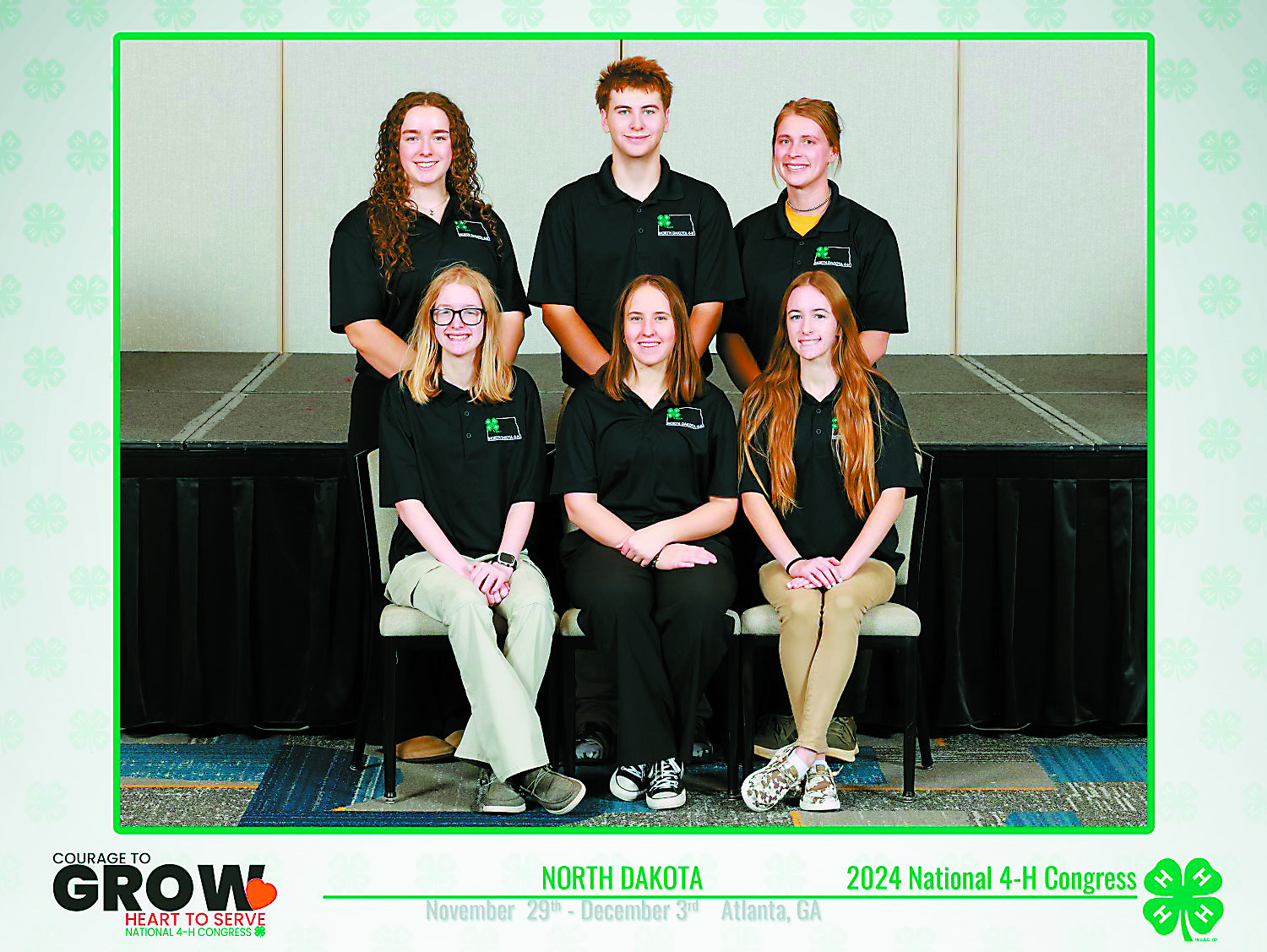 Pictured, from left: (top) Elsa Axtman, Fargo; Preston Emerson, Pembina; Hannah Nordby, Amidon; (bottom) Bryanna Brudwick, Crosby; Grace Goettle, Mandan; Bianca Brudwick, Crosby. (NDSU photo)