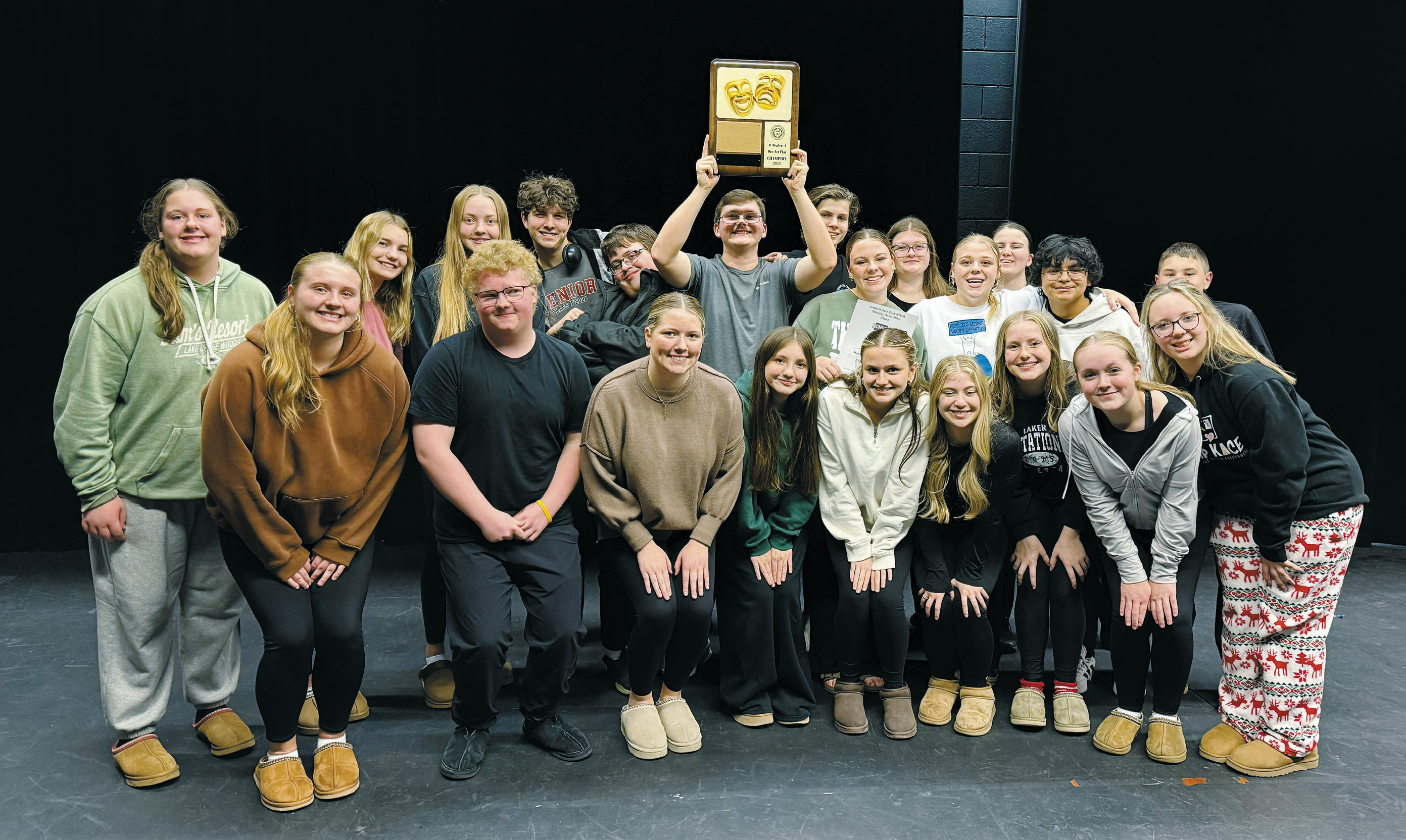 Students pose for a photo at the Regional Competition. They will be attending the State Competition from Nov. 24-25. Back row (L-R) Sophia Vikan, Mya Johnson, Sophia Nuelle, Jonathan Lill, Thomas Blackburn, Brayden Harris, Oliver Lill, Madilyn Crump, Matilda Lawson, Claire Mehlhoff, Melah Mackall, Kamrin Hicks, Jonathan Mack; front row: Isabelle Vikan, Aiden Haraseth, Kiara Lien, Destiny Aguilar, Ruby Davis, Maci Hoffarth, Sophie Myrvik, Finley Crockett, and Kynlee Pengilly. Photo courtesy of Kimberly Hart.