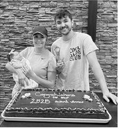 2025 award recipient Tanner Werven (RN) with his wife Haylee, and daughter Ivy.