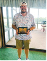 Pat Swift, along with teammates Kane Gerzewski, Kameron Shaw and Cody Ulness, earned second place at the Walhalla Swimming Pool Fundraiser Golf Tournament on July 11. Gerzewski, Shaw and Ulness were not present for the photo. Submitted photo