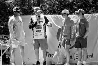 Alex Gellner, left, Ryder Moser and Liam Johnson are recognized during the Devils Lake Adult Young Angler Tournament. Submitted photo