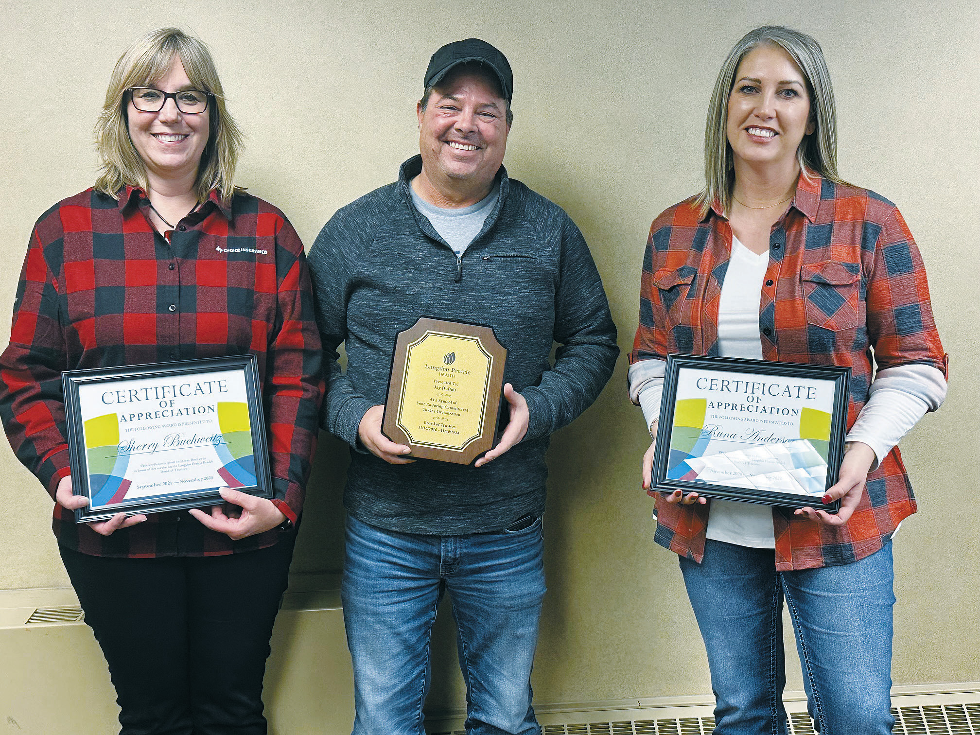 Langdon Prairie Health Board members recognized for service