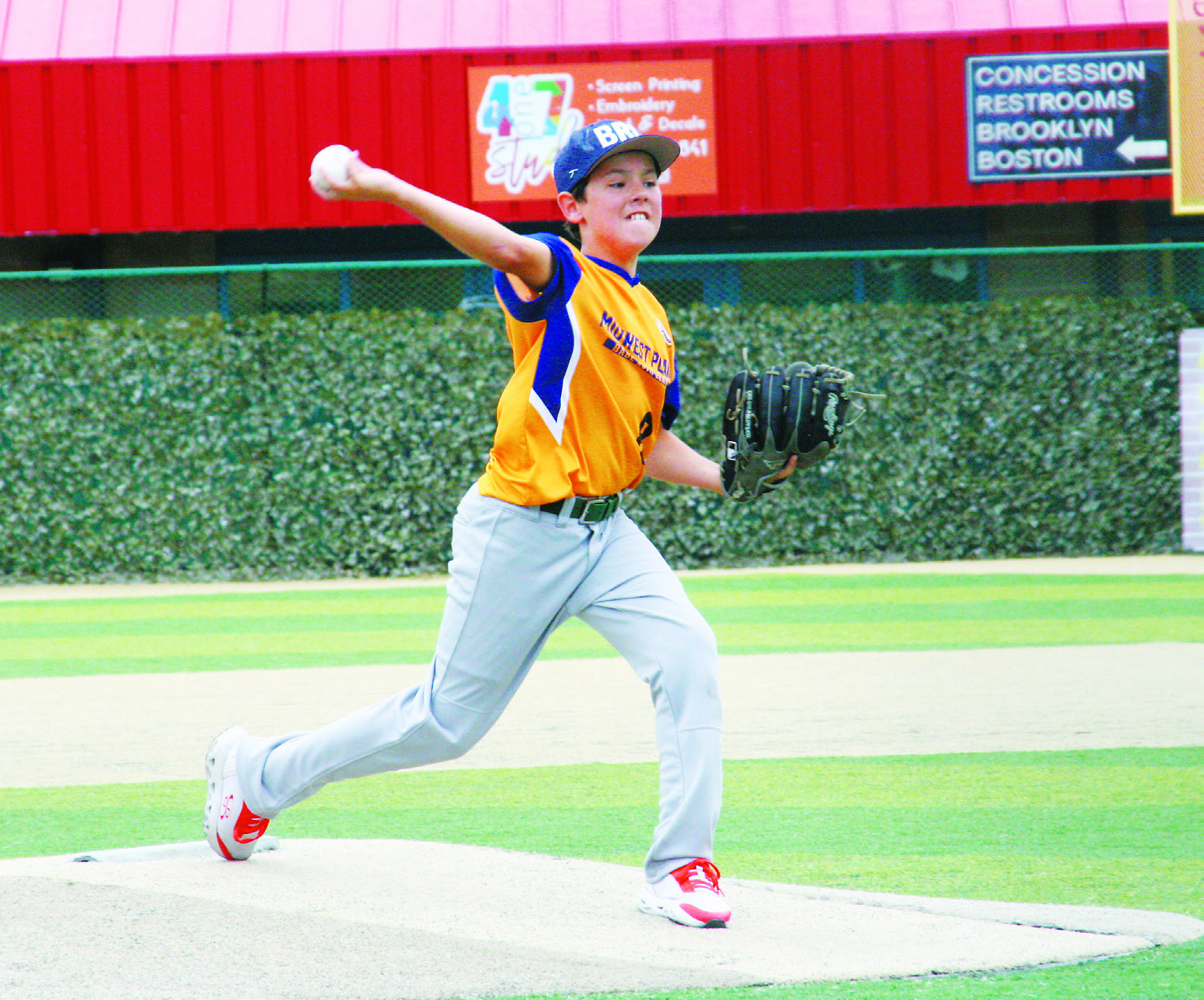Beckam Lundeby throwing a pitch at the Cal Ripken World Series. Submitted photo.